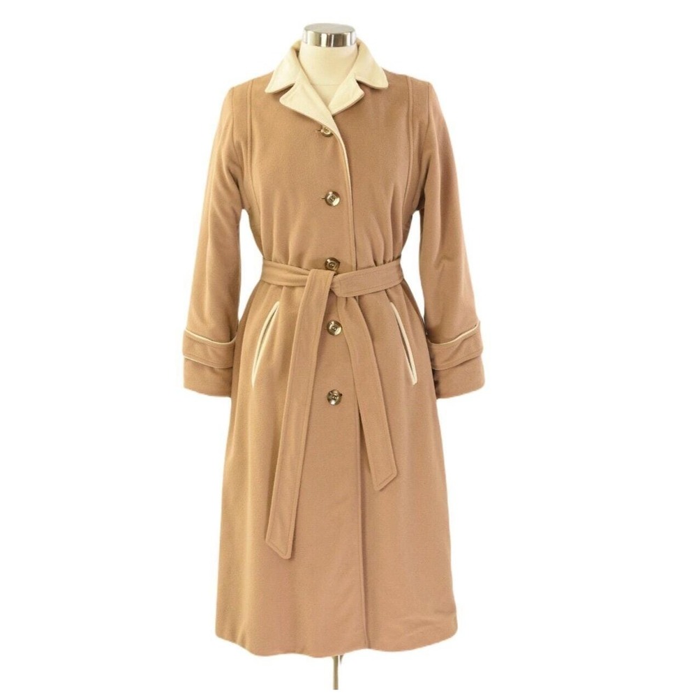 Kashmiracle Coat x Wellington Vintage Long Belted Coat 70s Womens M/L